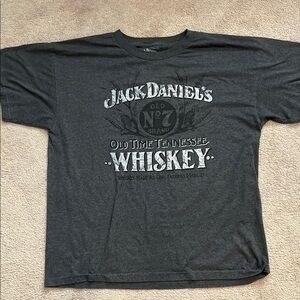 Jack Daniels Gray Short Sleeve Tee Classic Logo-size 2XL, EUC